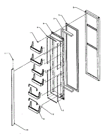 Freezer Door (Sbi20qe / P1162905we) (Sbi20qw / P1162905ww) parts for Amana Side-By-Side Refrigerator SBD20Q2E-P1162512WE from AppliancePartsPros.com