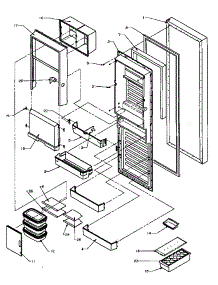 Refrigerator Door parts for Amana Side-By-Side Refrigerator SBD20Q2E-P1162512WE from AppliancePartsPros.com