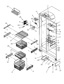 Freezer Shelving And Refrigerator Light parts for Amana Side-By-Side Refrigerator SBD20S4E-P1190001WE from AppliancePartsPros.com