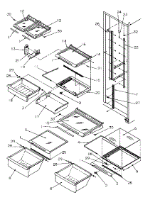 Refrigerator Shelving And Drawers parts for Amana Side-By-Side Refrigerator SBD20S4E-P1190001WE from AppliancePartsPros.com