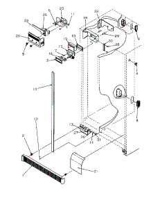 Refrigerator / Freezer Controls And Cabinet Parts parts for Amana Side-By-Side Refrigerator SBD20S4E-P1190001WE from AppliancePartsPros.com
