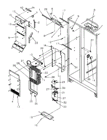 Evaporator And Air Handling parts for Amana Side-By-Side Refrigerator SBD20S4E-P1190001WE from AppliancePartsPros.com