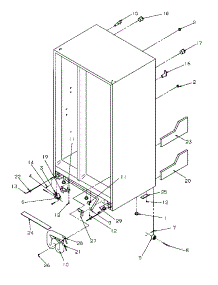 Drain And Rollers parts for Amana Side-By-Side Refrigerator SBD20S4L-P1190001WL from AppliancePartsPros.com