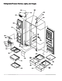 Refrigerator / Freezer Shelves, Lights, And Hinges parts for Amana Side-By-Side Refrigerator SBD20S4L-P1190004WL from AppliancePartsPros.com