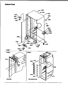 Cabinet parts for Amana Side-By-Side Refrigerator SBD20S4L-P1190004WL from AppliancePartsPros.com