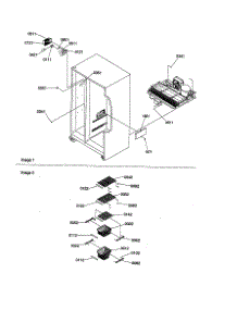 Freezer Shelves And Lights parts for Amana Side-By-Side Refrigerator SBD21VPE-P1315503WE from AppliancePartsPros.com