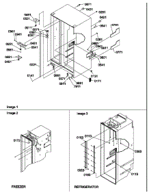 Cabinet Parts parts for Amana Side-By-Side Refrigerator SBD522VE-P1320303WE from AppliancePartsPros.com
