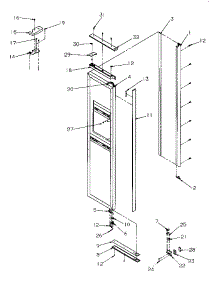 Freezer Door parts for Amana Side-By-Side Refrigerator SBDE20S4SW-P1190902WW from AppliancePartsPros.com