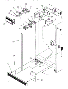 Controls And Cabinet (Ref / Frz) parts for Amana Side-By-Side Refrigerator SBDE20S4SW-P1190902WW from AppliancePartsPros.com
