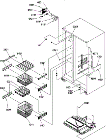 Freezer Shelves And Light parts for Amana Side-By-Side Refrigerator SBDE20TPW-P1190905WW from AppliancePartsPros.com