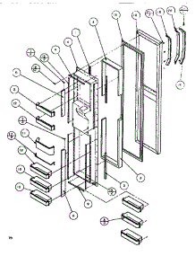 Freezer Door parts for Amana Side-By-Side Refrigerator SBDE520K-P1109903W from AppliancePartsPros.com