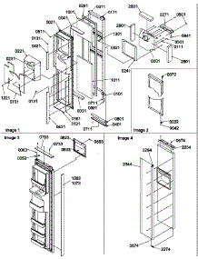 Freezer Door parts for Amana Side-By-Side Refrigerator SBDE520SW-P1185202WW from AppliancePartsPros.com