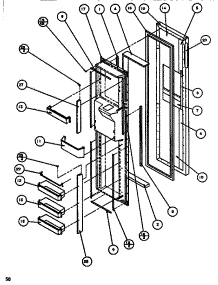 Freezer Door parts for Amana Side-By-Side Refrigerator SBDT520J-P7845303W from AppliancePartsPros.com