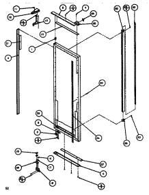 Door / Hinge / Trim Refrigerator parts for Amana Side-By-Side Refrigerator SBDT520J-P7845303W from AppliancePartsPros.com
