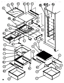 Shelving & Drawers (Ref) parts for Amana Side-By-Side Refrigerator SBDT520J-P7845303W from AppliancePartsPros.com