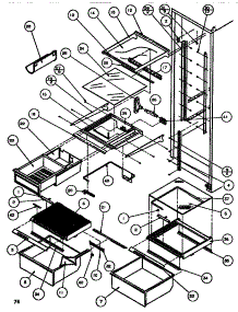 Shelving & Drawers (Ref) parts for Amana Side-By-Side Refrigerator SBDT520K-P1110001W from AppliancePartsPros.com