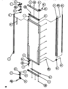 Door / Hinge / Trim Refrigerator parts for Amana Side-By-Side Refrigerator SBDT520M-P1164101W from AppliancePartsPros.com