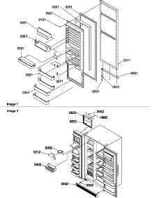 Refrigerator Door And Toe Grille parts for Amana Side-By-Side Refrigerator SBDT520SW-P1185103WW from AppliancePartsPros.com