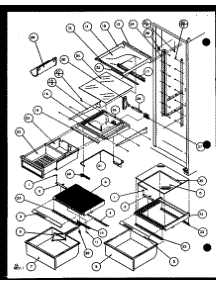Refrigerator Shelving And Draweres (Sxi20j / P7870122w) parts for Amana Side-By-Side Refrigerator SBI20J-P7870125W from AppliancePartsPros.com
