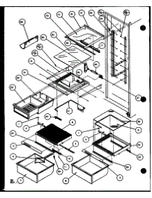 Freezer For Shelving And Drawers (Sbi20j / P7870125w) parts for Amana Side-By-Side Refrigerator SBI20J-P7870125W from AppliancePartsPros.com