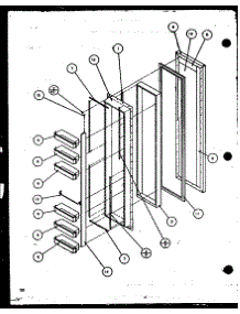 Freezer Door (Sbi20k / P1102509w) parts for Amana Side-By-Side Refrigerator SBI20K-P1102509W from AppliancePartsPros.com