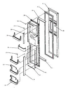 Freezer Door (Sbd20q2e / P1162512we) (Sbd20q2w / P1162512ww) parts for Amana Side-By-Side Refrigerator SBI20QW-P1162905WW from AppliancePartsPros.com