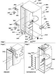 Cabinet Parts parts for Amana Side-By-Side Refrigerator SBI20S2E-P1190703WE from AppliancePartsPros.com