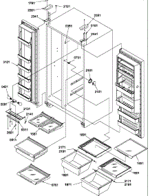 Refrigerator / Freezer Shelves, Lights, And Hinges parts for Amana Side-By-Side Refrigerator SBI20S2W-P1190703WW from AppliancePartsPros.com