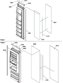 Refrigerator / Freezer Door Trim And Panels parts for Amana Side-By-Side Refrigerator SBI20TPE-P1190711WE from AppliancePartsPros.com