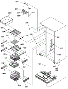 Freezer Shelves And Light parts for Amana Side-By-Side Refrigerator SBIE20TPW-P1190708WW from AppliancePartsPros.com