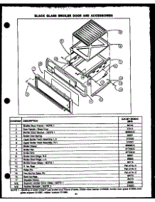 Black Glass Broiler Door And Accessories parts for Amana Gas Range SBK24AA0PU from AppliancePartsPros.com