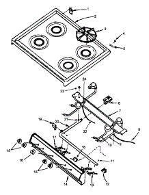 Top Burner Assy parts for Caloric Gas Range SBK29FA0/P1143055NW from AppliancePartsPros.com