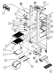 Freezer Shelving And Refrigerator Light parts for Amana Side-By-Side Refrigerator SC25H from AppliancePartsPros.com
