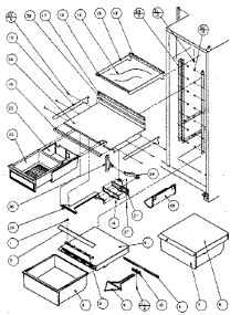 Refrigerator Shelving And Drawers parts for Amana Side-By-Side Refrigerator SC25H from AppliancePartsPros.com