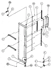 Freezer Door, Hinge And Trim parts for Amana Side-By-Side Refrigerator SC25H from AppliancePartsPros.com