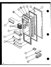 Frerigerator Door (Sc19j / P1116601w) parts for Amana Side-By-Side Refrigerator SC25J-P1116201W from AppliancePartsPros.com