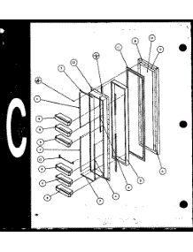 Freezer Door (Sc22j / P1116001w) (Sc22j / P1116002w) parts for Amana Side-By-Side Refrigerator SC25J-P1116202W from AppliancePartsPros.com