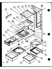 Refrigerator Shelving And Drawers (Sc22j / P1116001w) (Sc22j / P1116002w) parts for Amana Side-By-Side Refrigerator SC25J-P1116202W from AppliancePartsPros.com