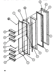 Freezer Door parts for Amana Side-By-Side Refrigerator SC519J-P7804505W from AppliancePartsPros.com