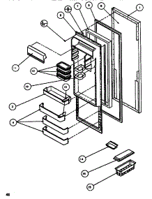 Refrigerator Door parts for Amana Side-By-Side Refrigerator SC519J-P7804505W from AppliancePartsPros.com