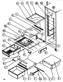 Shelving & Drawers (Ref) parts for Amana Side-By-Side Refrigerator SC519J-P7804505W from AppliancePartsPros.com