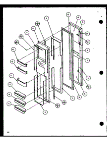 Freezer Door (Scd19j / P1116701w) parts for Amana Side-By-Side Refrigerator SCD22J-P1116101W from AppliancePartsPros.com