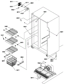 Freezer Shelves And Light parts for Amana Side-By-Side Refrigerator SCD22TBL-P1303511WL from AppliancePartsPros.com