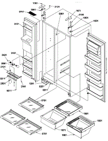 Refrigerator / Freezer Shelves, Lights, And Hinges parts for Amana Side-By-Side Refrigerator SCD22TBW-P1303511WW from AppliancePartsPros.com