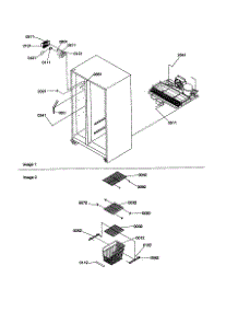 Freezer Shelves And Lights parts for Amana Side-By-Side Refrigerator SCD23VBL-P1315305WL from AppliancePartsPros.com