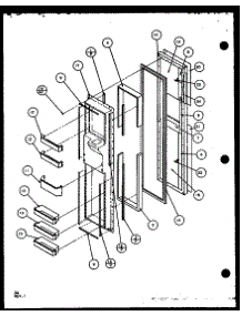 Freezer Door (Scd25j / P1104014w) (Scd25jb / P1104016w) (Scd25jp / P1104018w) parts for Amana Side-By-Side Refrigerator SCD25J-P1104013W from AppliancePartsPros.com