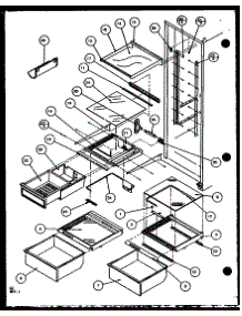 Refrigerator Shelving And Drawers (Scd25j / P1104014w) (Scd25jb / P1104016w) (Scd25jp / P1104018w) parts for Amana Side-By-Side Refrigerator SCD25J-P1104014W from AppliancePartsPros.com