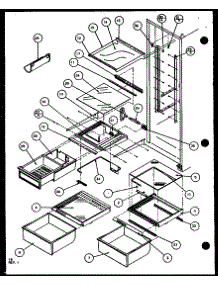 Refrigerator Shelving And Drawers (Scd25j / P1104013w) (Scd25jb / P1104015w) (Scd25jp / P1104017w) parts for Amana Side-By-Side Refrigerator SCD25JB-P1104016W from AppliancePartsPros.com