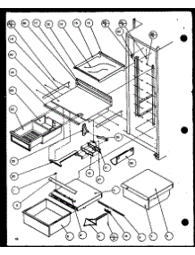 Refrigerator Shelving And Drawers (Scd19j / P1116701w) parts for Amana Side-By-Side Refrigerator SCD25JB-P1116303W from AppliancePartsPros.com