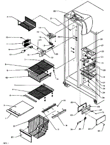 Freezer Shelving And Refrigerator Light parts for Amana Side-By-Side Refrigerator SCD25N2W-P1181323WW from AppliancePartsPros.com